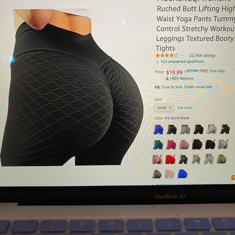 Amazon black butt lift leggings size medium.